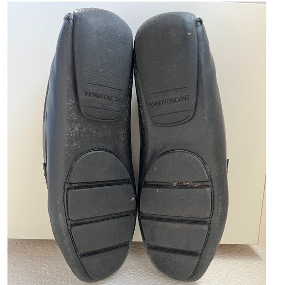 Emporio Armani Men\'s Black Leather Driver Loafers Shoes Size 8 main image 10